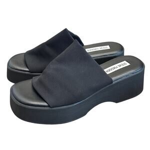 Steve Madden Black Slinky30 Chunky Platform Sandal Sz 8.5 Y2K Indie Sleaze Party